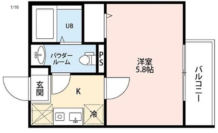 サニー日進町(1K/3階)の間取り写真