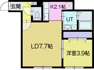 LEGALIA(1LDK/2階)の間取り写真