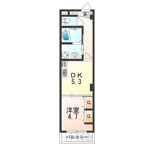 グランツあびこIII(1DK/1階)の間取り写真