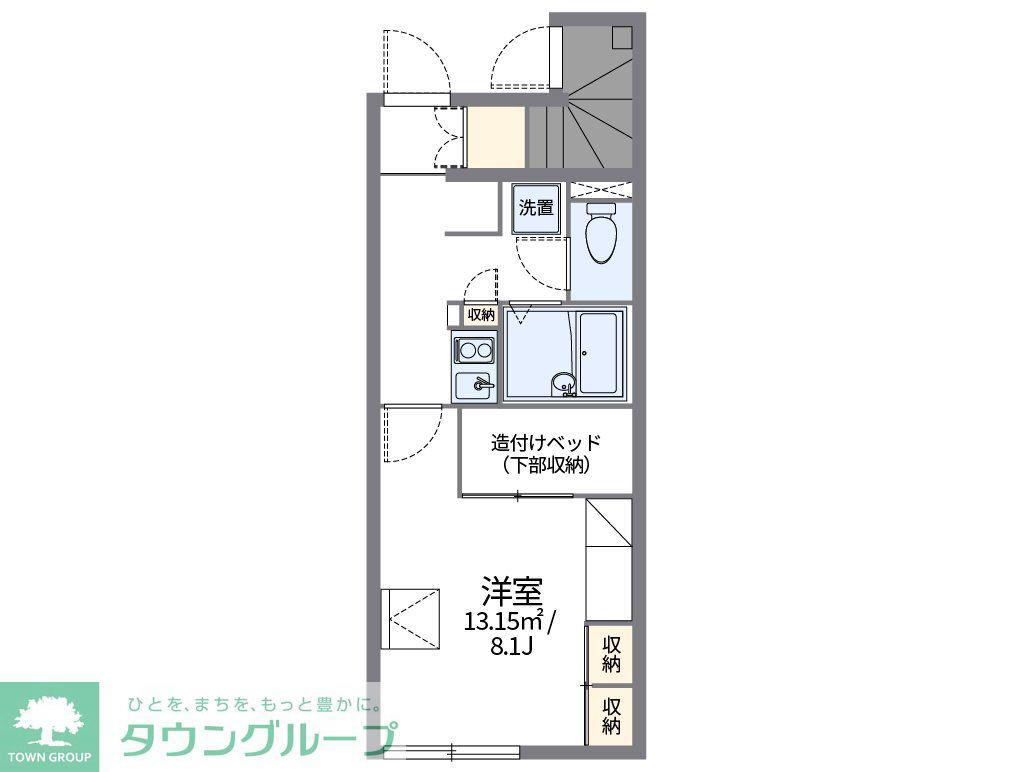 レオパレスコル レオニス I(1K/1階)の間取り写真