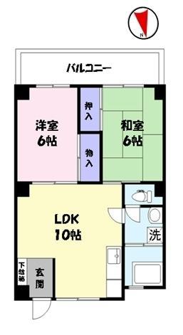 ラフェスタ祇園(2LDK/4階)の間取り写真