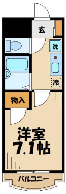 ヒルズL・R(1K/4階)の間取り写真
