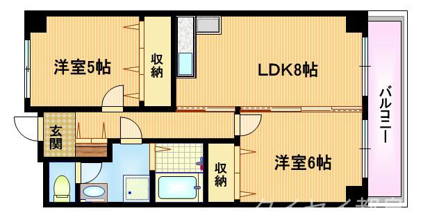 コートサンファイン(2LDK/10階)の間取り写真