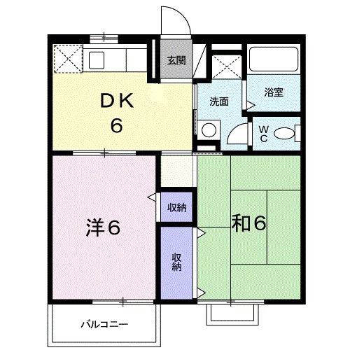 CHERRY STREETII(2DK/1階)の間取り写真