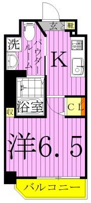 レガリス北千住(1K/5階)の間取り写真