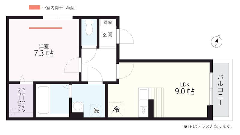 QUIET CRAB HOUSE TOGETHER 鶴見小野(1LDK/1階)の間取り写真