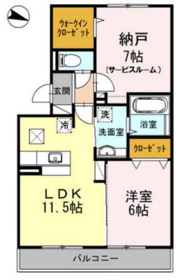 アメニティー東雲(1SLDK/1階)の間取り写真