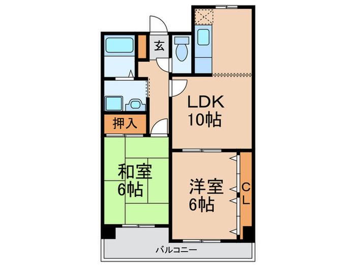 エスペランサ41(2LDK/5階)の間取り写真