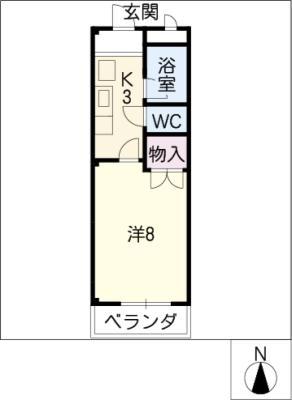 アーバンヒルズ五軒屋(1K/2階)の間取り写真
