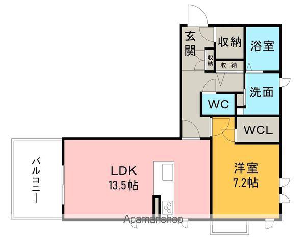 MARINE(1LDK/2階)の間取り写真
