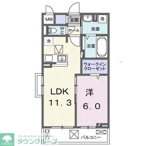 パインズ グレイス-V(1LDK/2階)の間取り写真