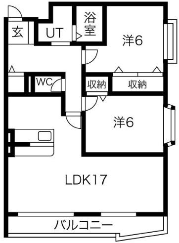 トレビアン箕面(2LDK/2階)の間取り写真