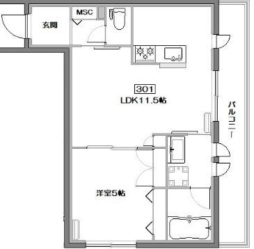 CLAIR SETAGAYA(1LDK/3階)の間取り写真