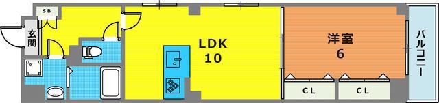 SDグランツ三川口(1LDK/5階)の間取り写真