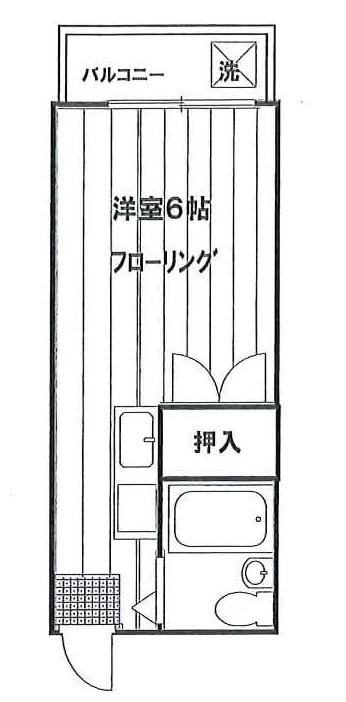 ふぁみりいCH(ワンルーム/2階)の間取り写真