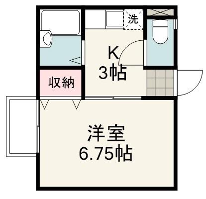 サマックスプランドール(1K/2階)の間取り写真