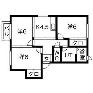 ファミーユ(3DK/1階)の間取り写真