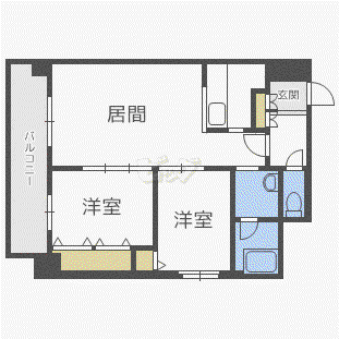 サンクドゥ(2LDK/2階)の間取り写真