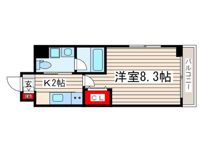 カモミール一之江(1K/4階)の間取り写真