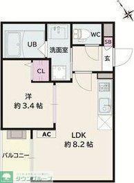 JACK KOYOIII(1LDK/2階)の間取り写真