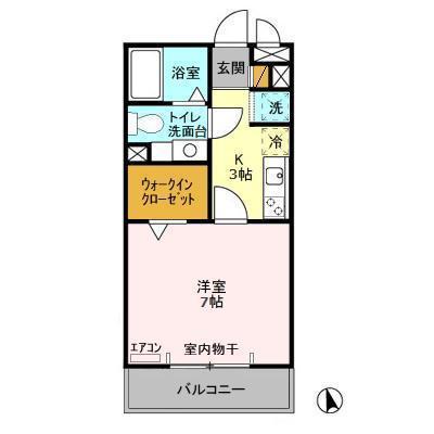 グランドセントレア888(1K/2階)の間取り写真