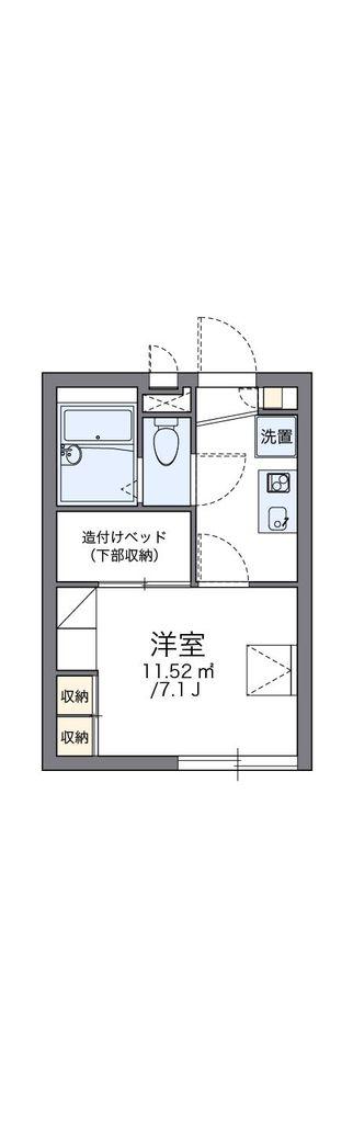 レオパレス千早(1K/2階)の間取り写真