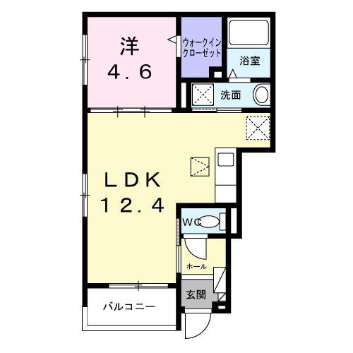 長洲中通3丁目アパート(1LDK/1階)の間取り写真