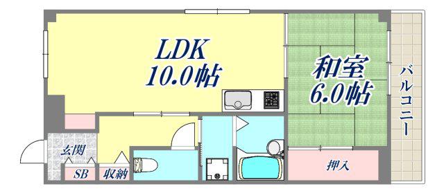 宝和マンション(1LDK/1階)の間取り写真