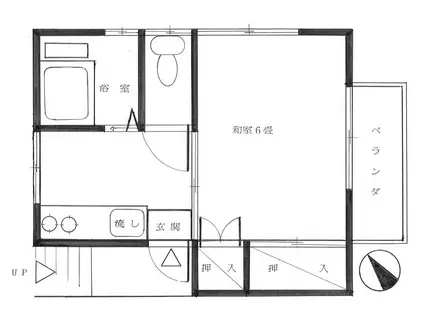 ハイツ朝倉(1K/2階)の間取り写真