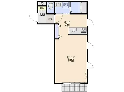 メープルガーデン初台(1K/1階)の間取り写真
