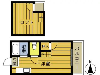 ヴァンベール南大分(ワンルーム/1階)の間取り写真