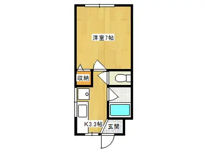 コーポクレオ(1K/1階)の間取り写真