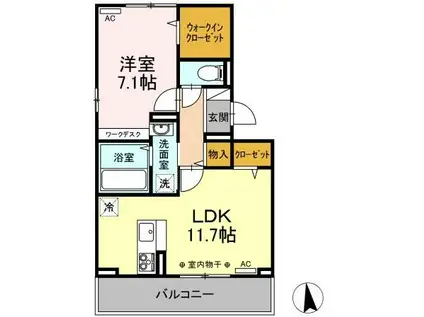 サザンイーグルII(1LDK/3階)の間取り写真