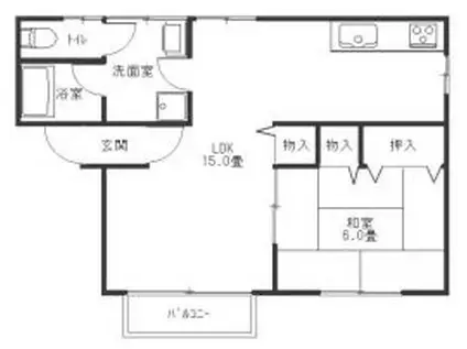スカイフォレストI(1LDK/1階)の間取り写真