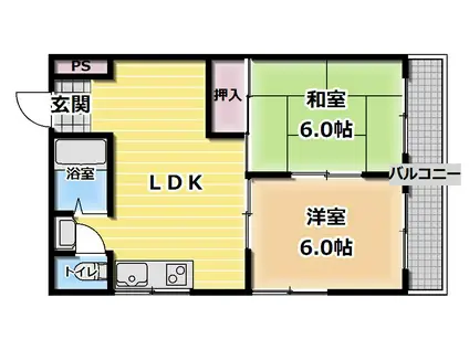新光永住(2LDK/2階)の間取り写真