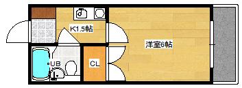 リーベイースト7(1K/1階)の間取り写真