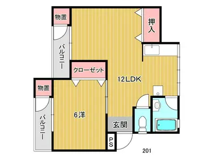 メゾンひろ4号館(1LDK/2階)の間取り写真