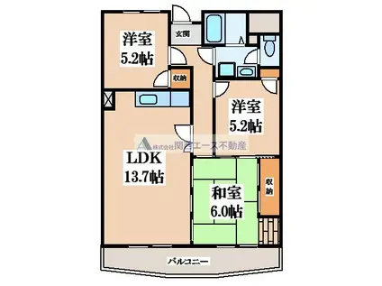 ファミリアル隆樹(3LDK/2階)の間取り写真