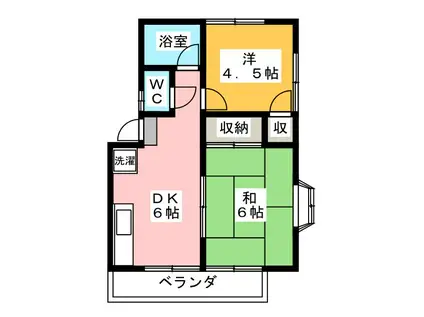コーポ松村(2DK/2階)の間取り写真