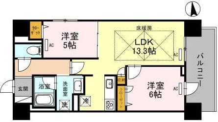 IBC RESIDENCE イースト(2LDK/8階)の間取り写真