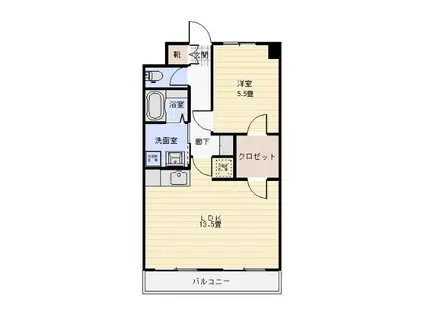 ユアサヴィレッジ(1LDK/2階)の間取り写真