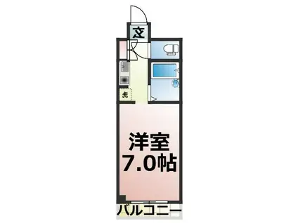 第2コマツハイツ(1K/3階)の間取り写真