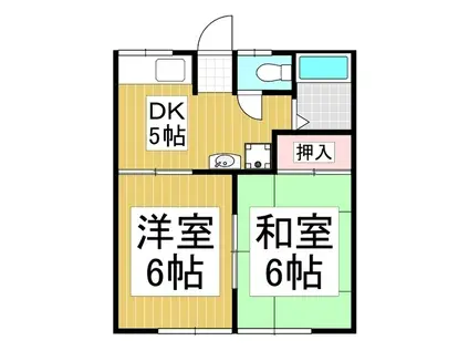 葵荘(2DK/1階)の間取り写真