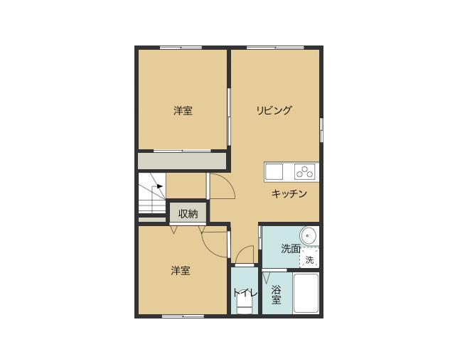 コーポキリシマ 6(2LDK/2階)の間取り写真