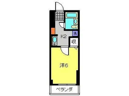 アドヴァンス川崎(1K/4階)の間取り写真