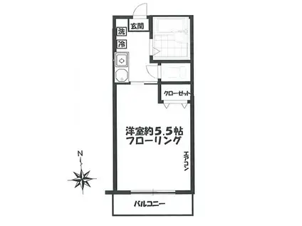 メゾンムラマツ(1K/1階)の間取り写真