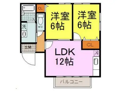 クラスティーナ(2LDK/2階)の間取り写真
