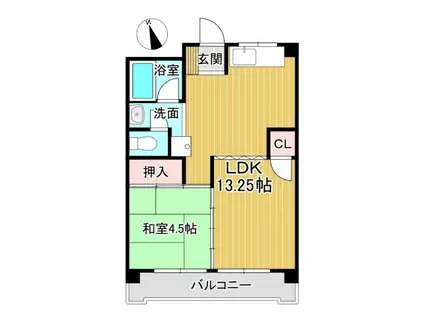 矢澤ハイツ(1LDK/3階)の間取り写真