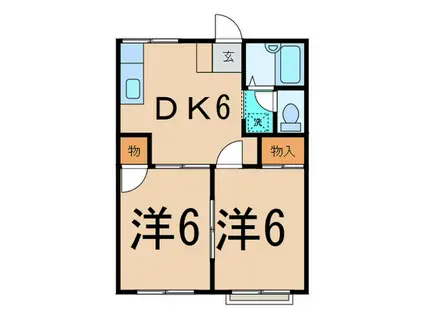 めぞん鎌倉(2DK/1階)の間取り写真