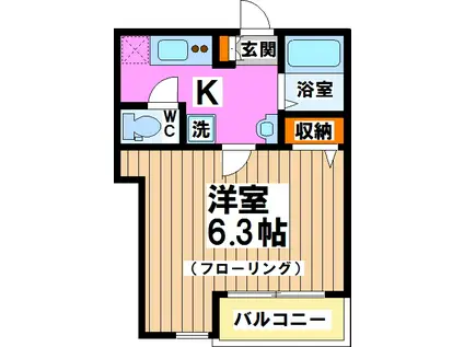 プリヴィア笹塚(1K/1階)の間取り写真